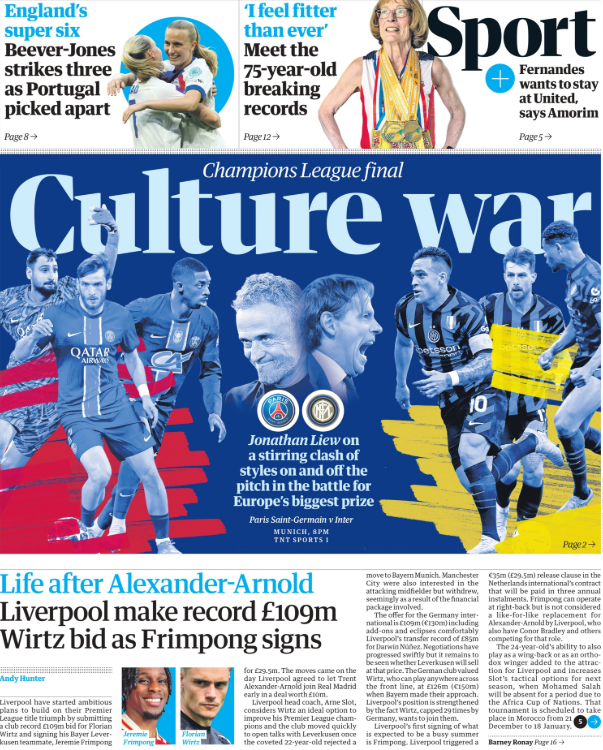 Guardian back page