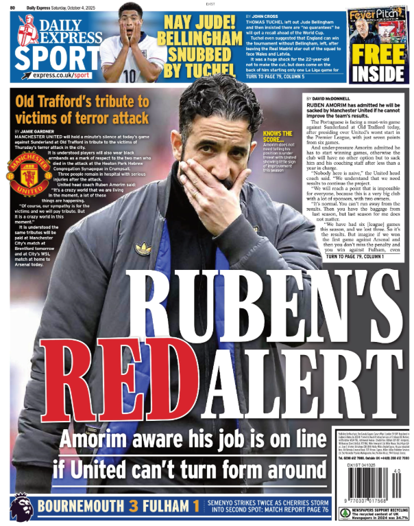 The back page of the Express