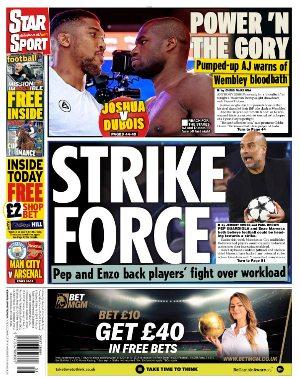 Back page of the Star