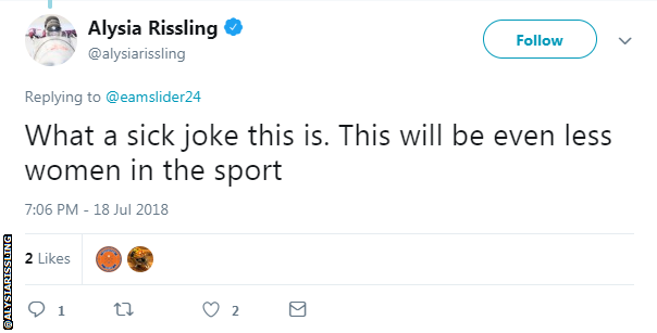 Alysia Rissling tweet