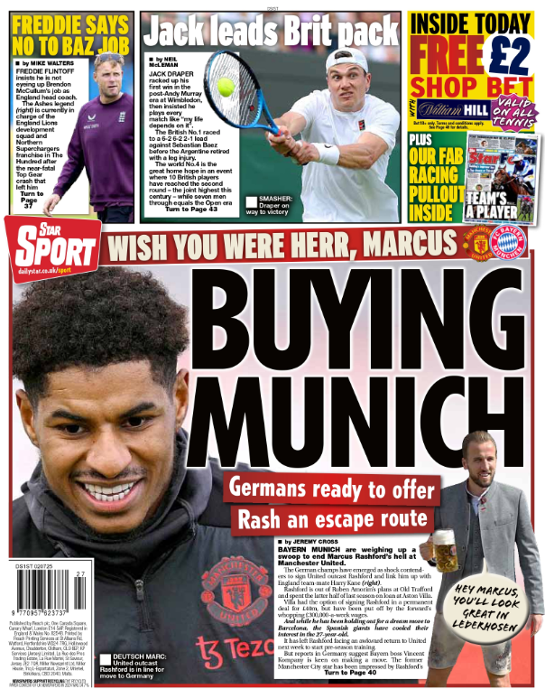 The back page of the Star