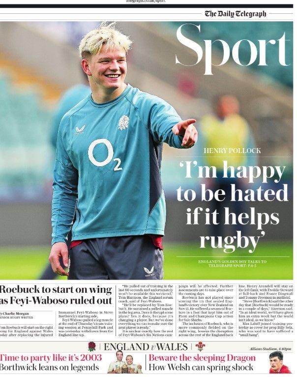 Telegraph back page