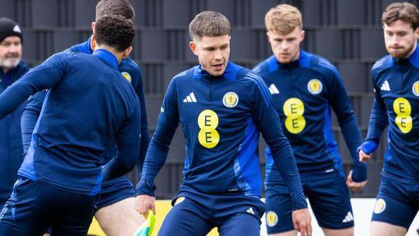 George Hirst during Scotland training