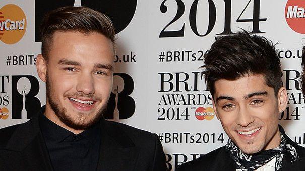 Liam Payne and Zayn Malik at the Brit Awards in 2014