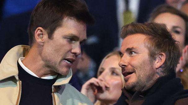 Tom Brady and David Beckham both flew in to Birmingham for the game