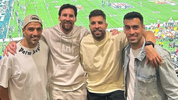 Inter Miami's Lionel Messi, Luis Suarez, Jordi Alba and Sergio Busquets each attended Super Bowl 59