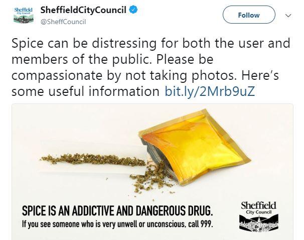 Sheffield Council Spice Twitter campaign