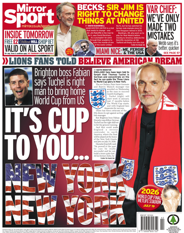 The back page of the Mirror