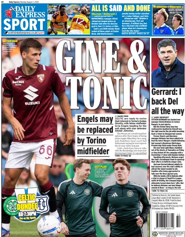 Daily Express back page
