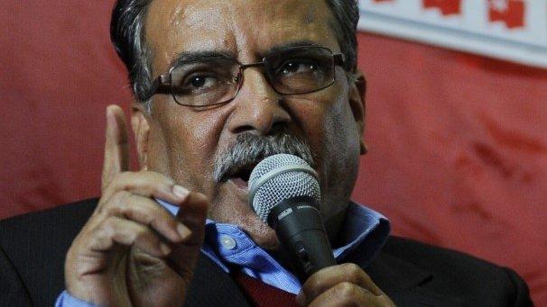 Pushpa Kamal Dahal, also known as Prachanda, speaks during a press conference in Kathmandu on November 21, 2013