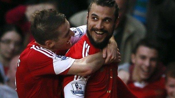 Dani Osvaldo celebrates