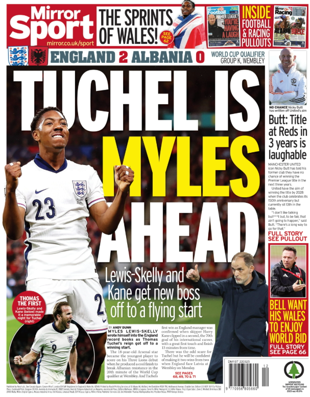 The back page of the Mirror