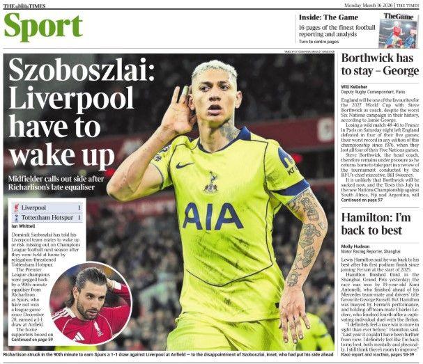 Times back page