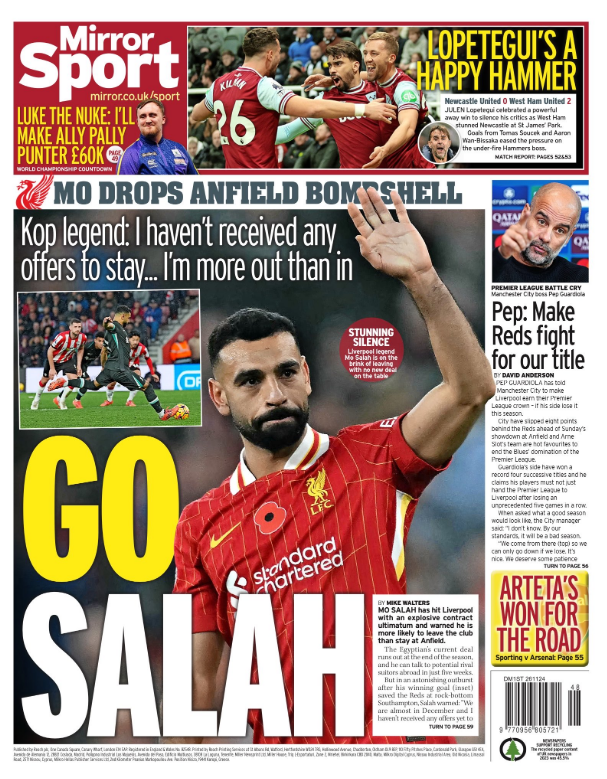 Back page of the Mirror