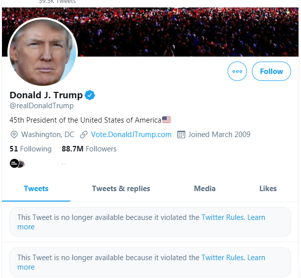 trump twitter account