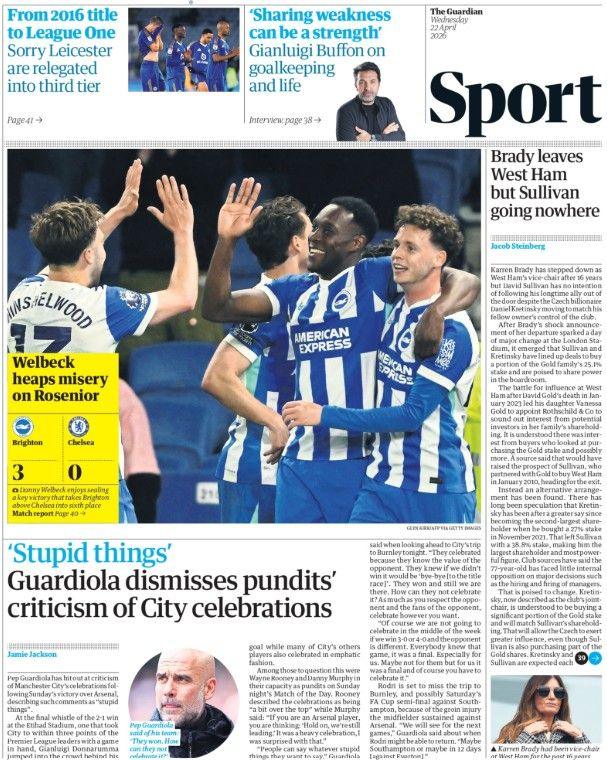 Guardian back page
