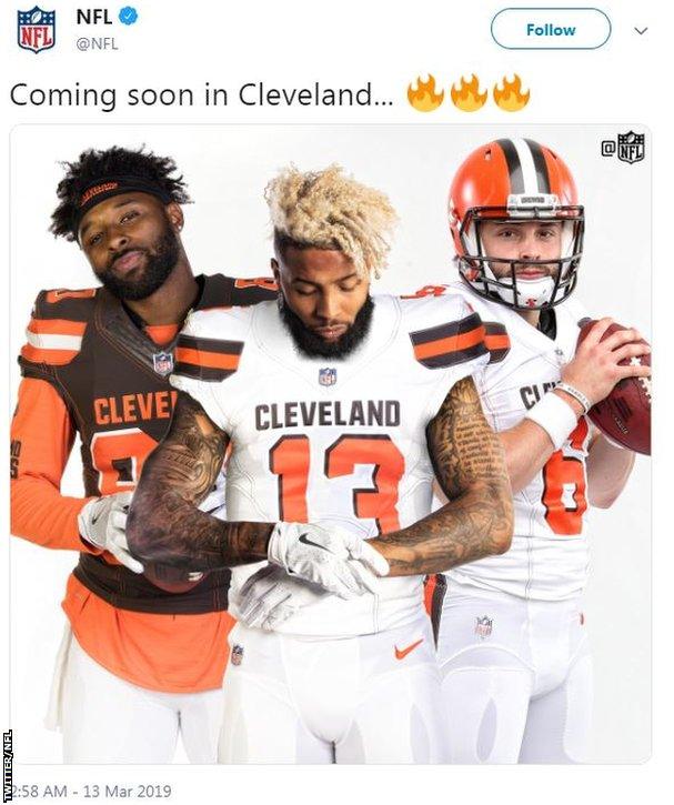 Odell Beckham Jr, Jarvis Landry and Baker Mayfield