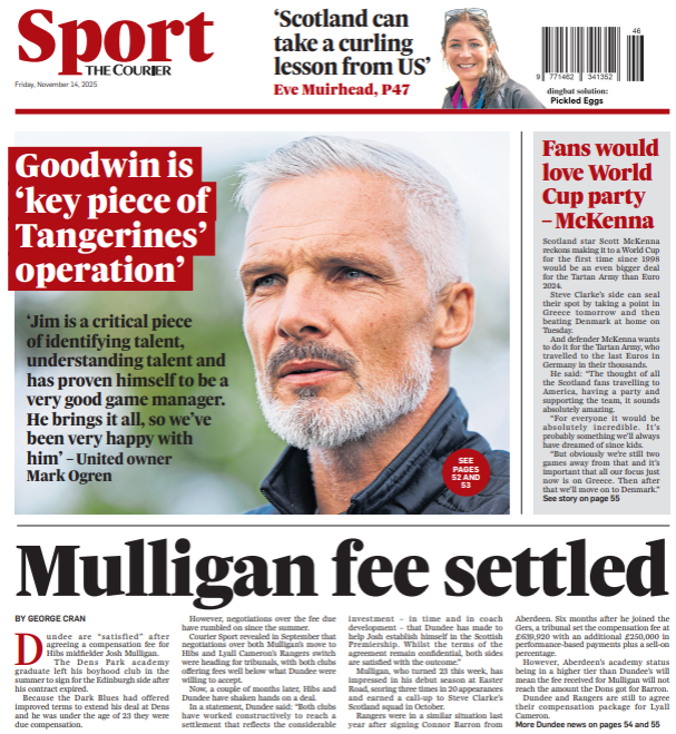 The back page of the Courier on 141125