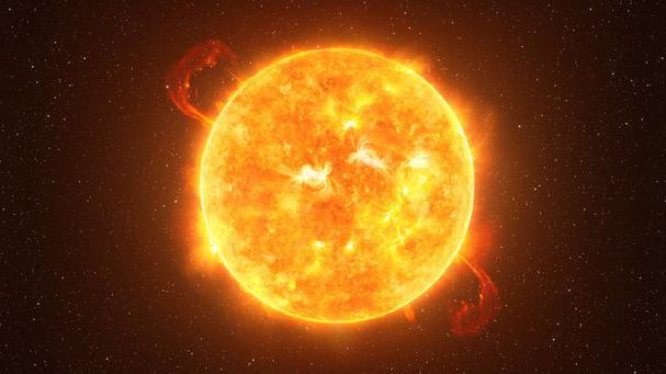 An illustration of Betelgeuse against starry sky.