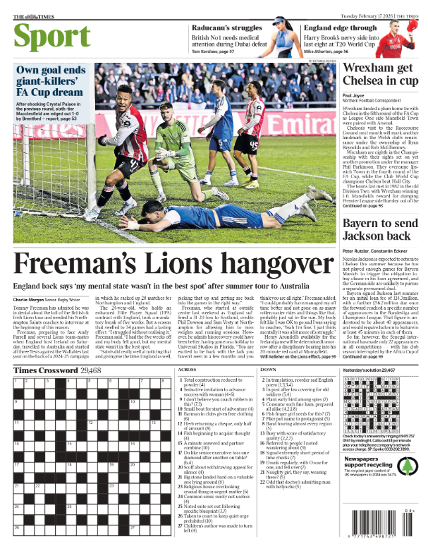 Times back page