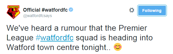 Watford FC tweet