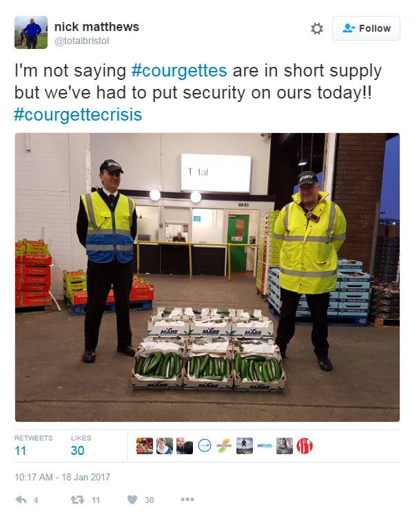 Courgette crisis tweet