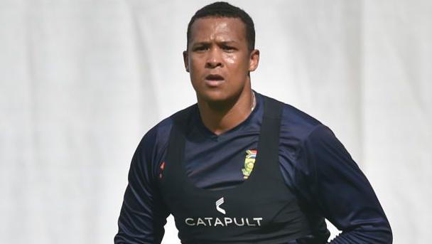 Glenton Stuurman runs up to bowl in training