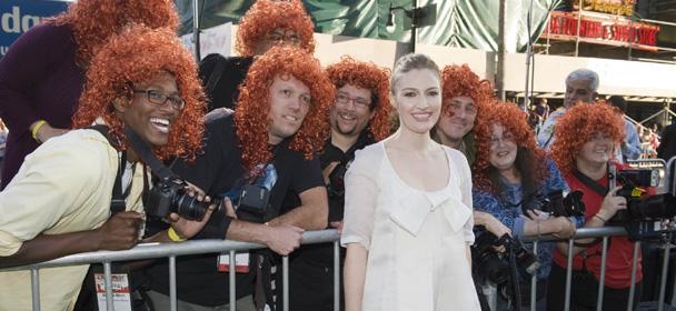 Kelly MacDonald with photographers