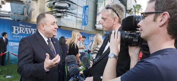 Alex Salmond at the Brave movie premiere