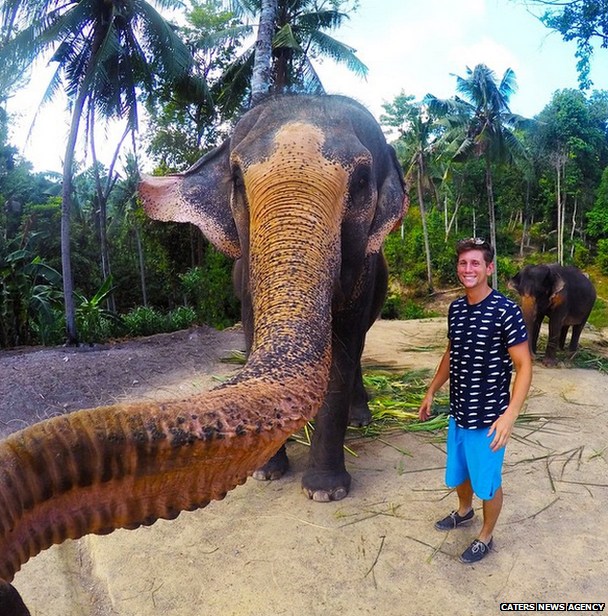 Elephant selfie in Thailand