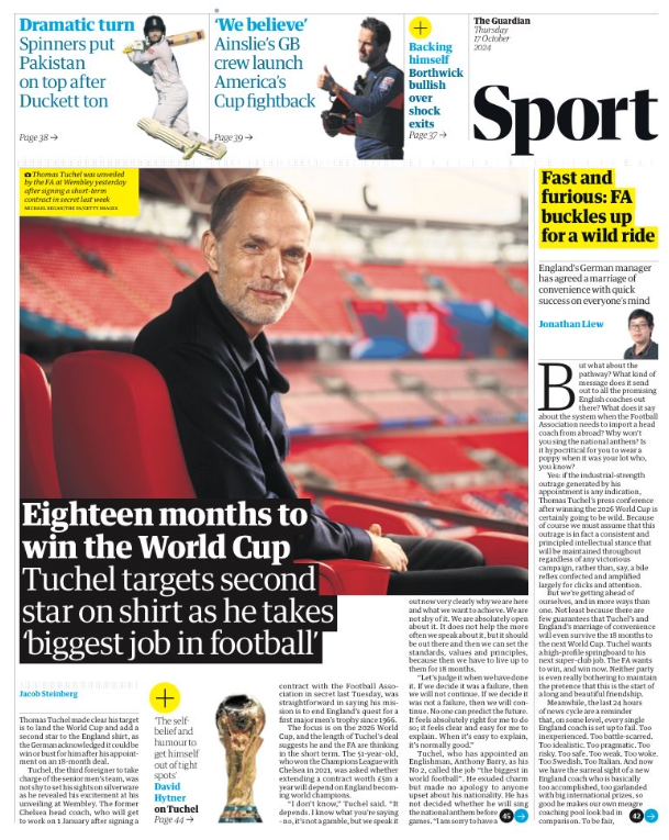 The Guardian's sport section