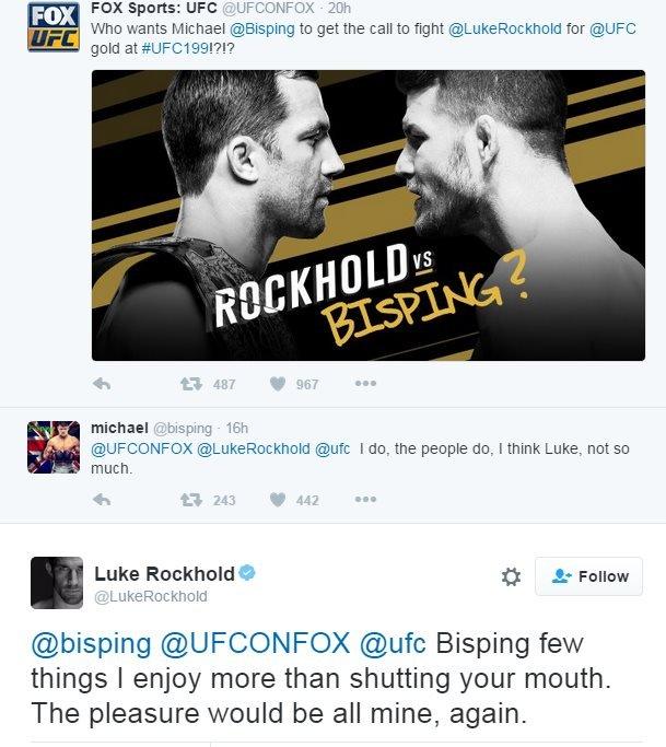 Bisping and Rockhold tweets