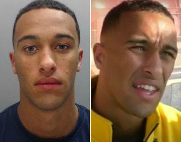 Russell Benjamin (left) following his arrest in July 2014 and (right) after a man-of-the-match display in Southport's 1-1 draw at York City on 7 September