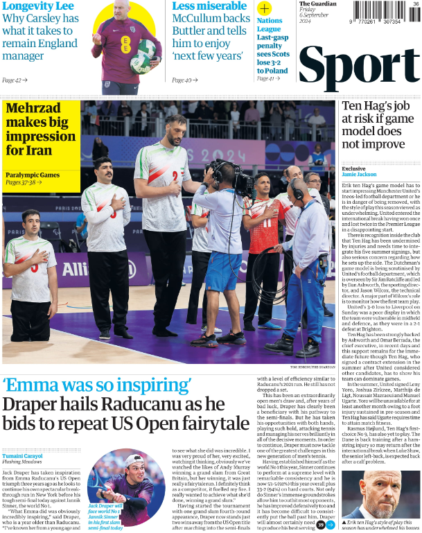 Guardian back page