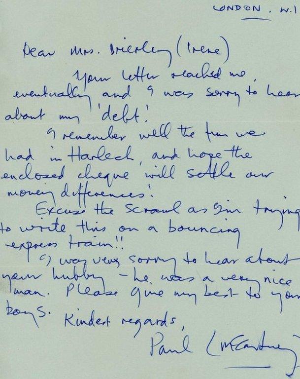 Letter from Sir Paul McCartney