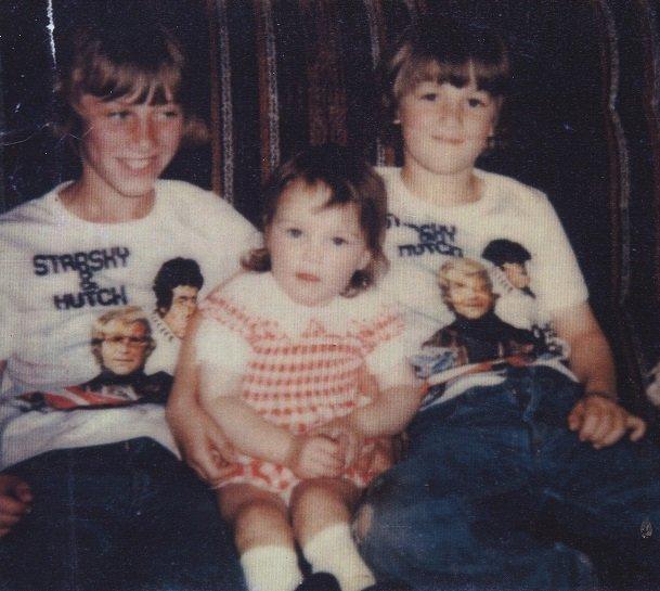 John Greenwood (aged 11) with sister Deborah (aged two) and brother David (aged eight)