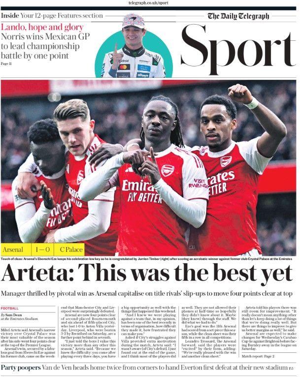 Telegraph back page