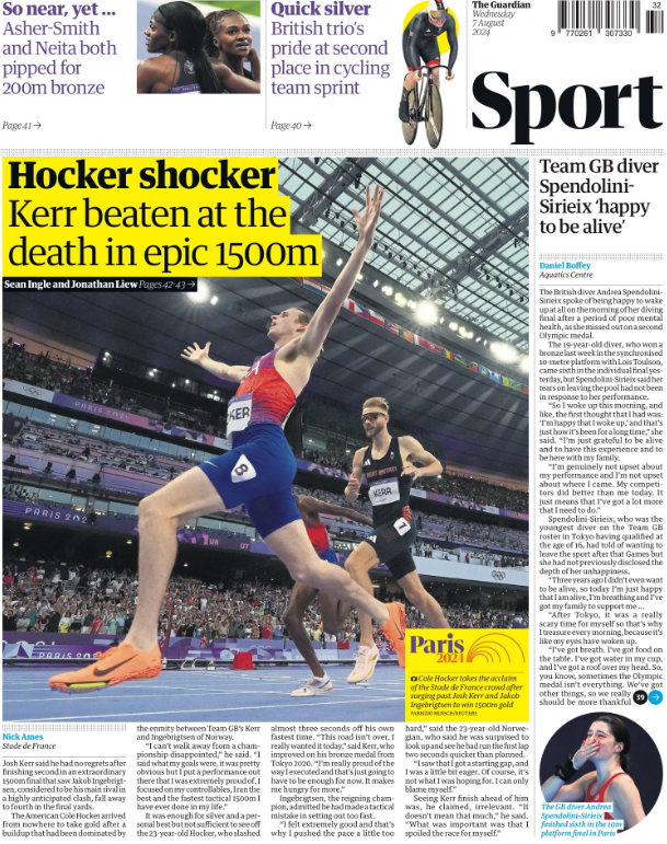 Guardian back page