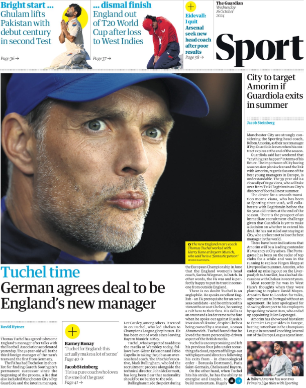 Guardian back page