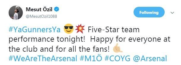 Mesut Ozil tweet