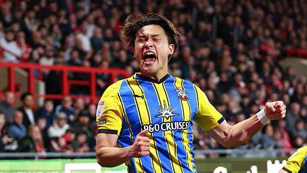 Southampton's Kuryu Matsuki celebrates