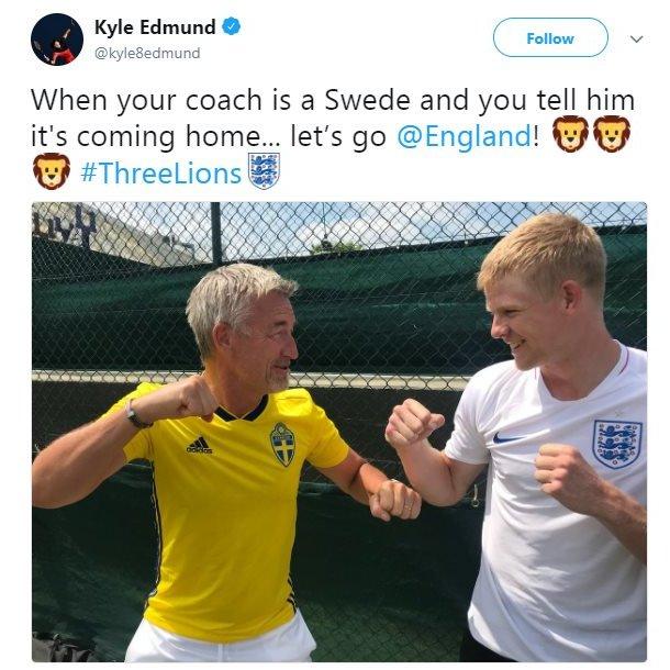 Kyle Edmund and Swedish coach Fredrik Rosengren