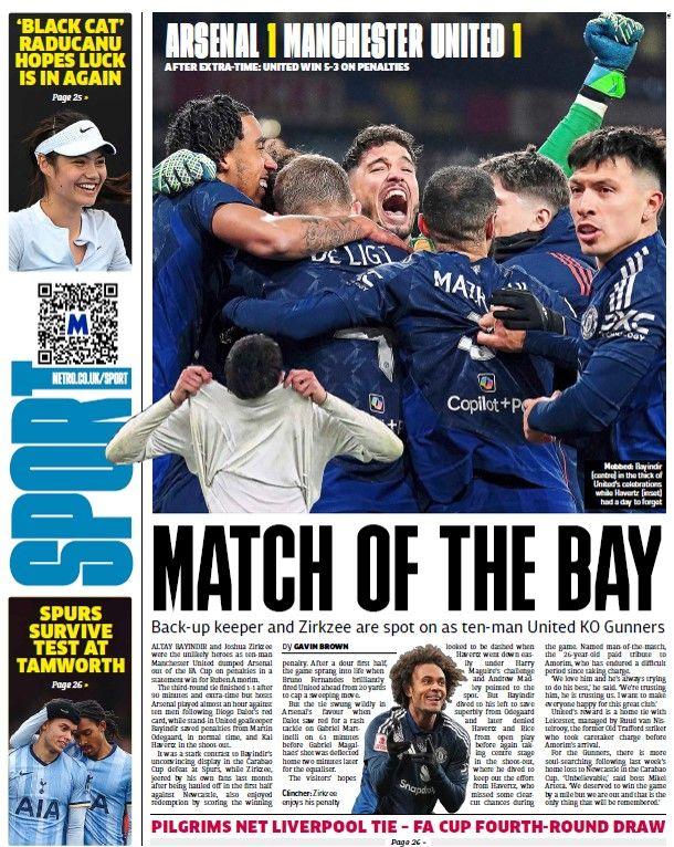 The back page of the Metro