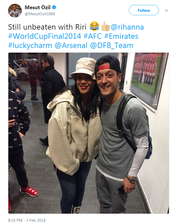 Mesut Ozil and Rihanna