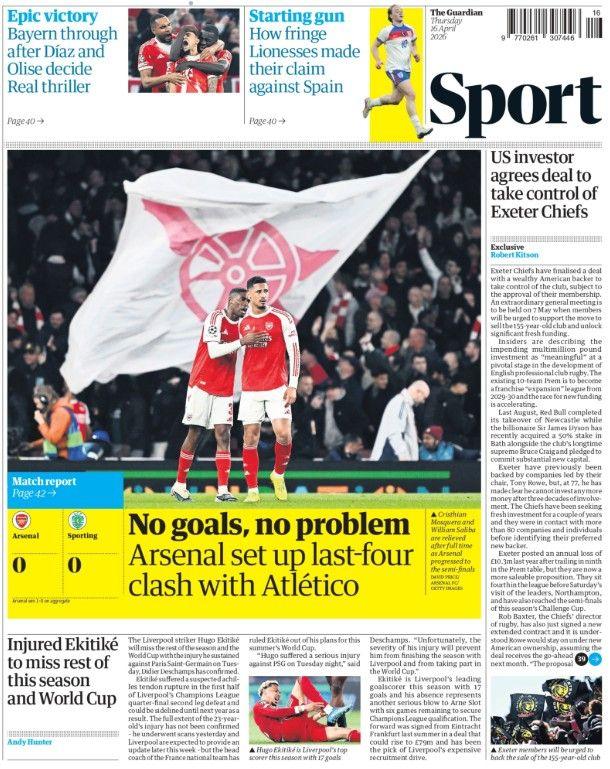 Guardian back page