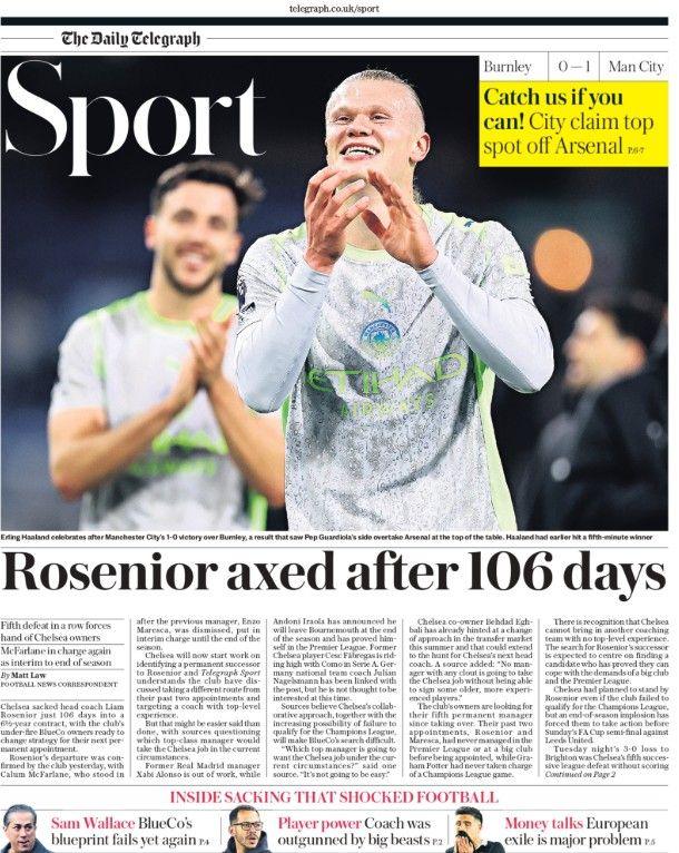 Telegraph back page
