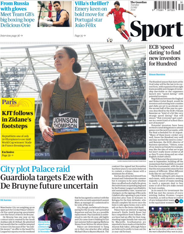 Guardian back page