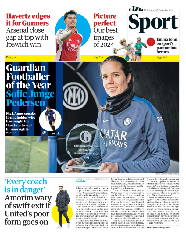 The back page of the Guardian