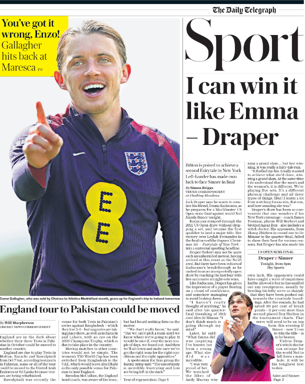 Telegraph back page