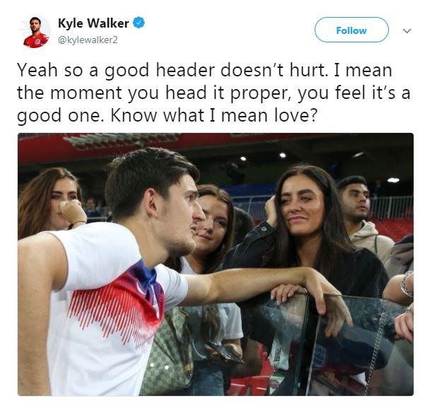 Kyle Walker tweet about Harry Maguire